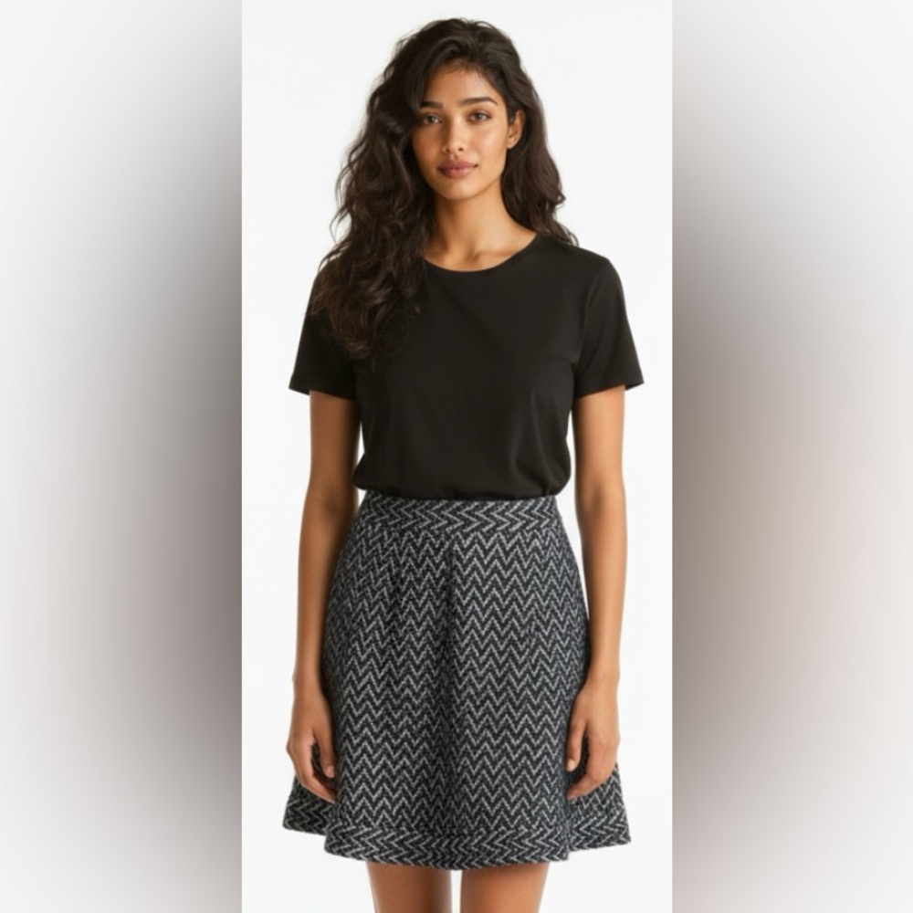 DVF Diane Von Furstenberg Dirndl Pleated Skirt Mohair Wool Blue Mini